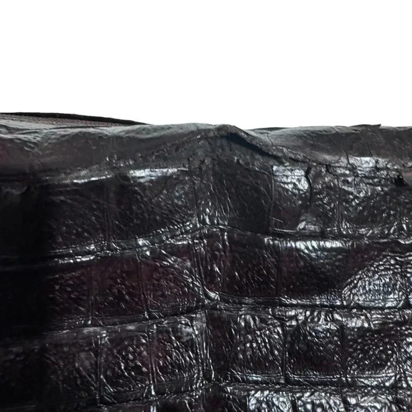 Vintage Alligator leather brown hobo handbag from Florance Italy 80's - Picture 9 of 11